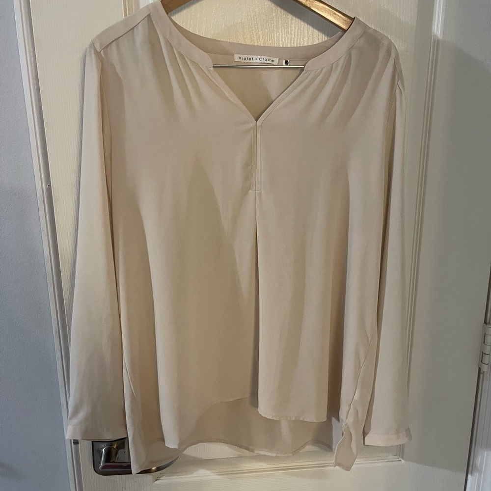 Violet & Claire Cream Women's Blouse